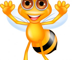 Cute bee cartoon vector illustration 05