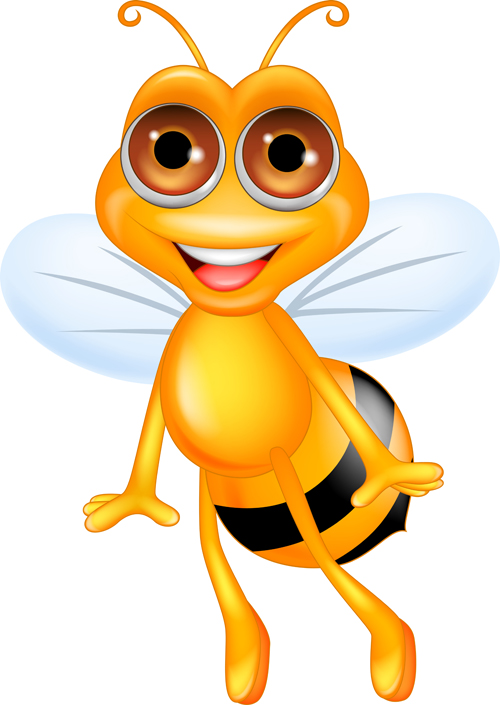 Cute bee cartoon vector illustration 06