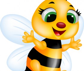 Cute bee cartoon vector illustration 07