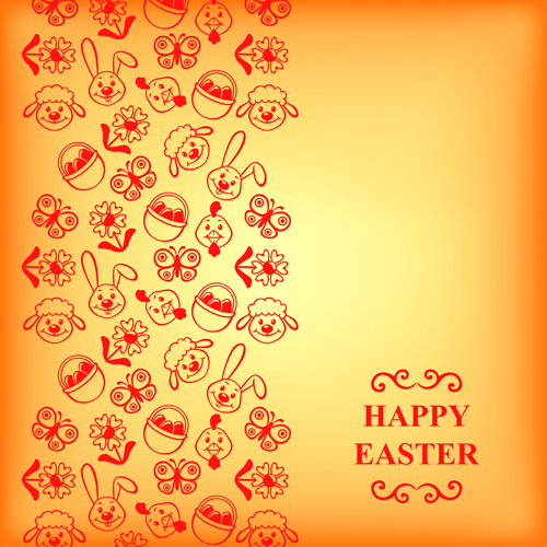 Cute easter card vector graphics 01
