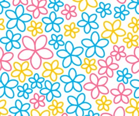 Cute flowers seamless pattern vector 01