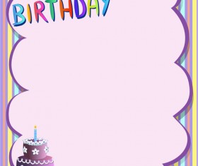 Cute happy birthday greeting card vector 01