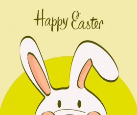 Cute rabbit with easter cards vectors graphics 01