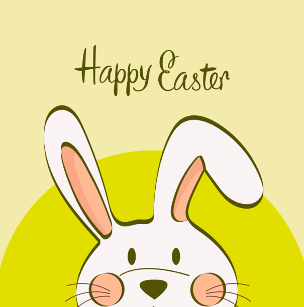 Cute rabbit with easter cards vectors graphics 01