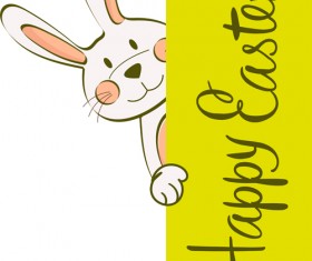 Cute rabbit with easter cards vectors graphics 02