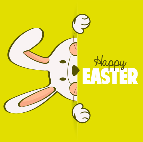 Cute rabbit with easter cards vectors graphics 04