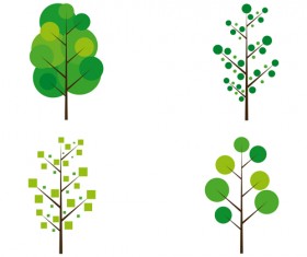 Cute tree vector illustration set 02