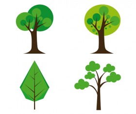 Cute tree vector illustration set 03