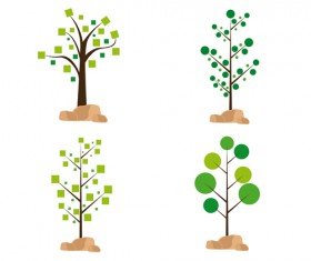 Cute tree vector illustration set 05