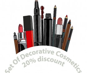 Decorative cosmetics discount poster vector 02