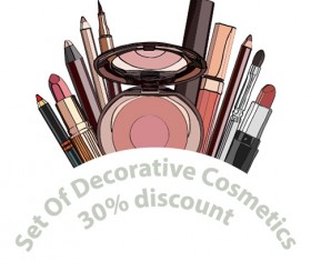 Decorative cosmetics discount poster vector 03