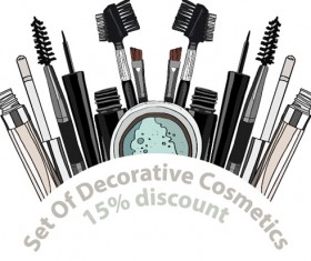 Decorative cosmetics discount poster vector 04