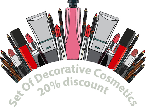 Decorative cosmetics discount poster vector 05