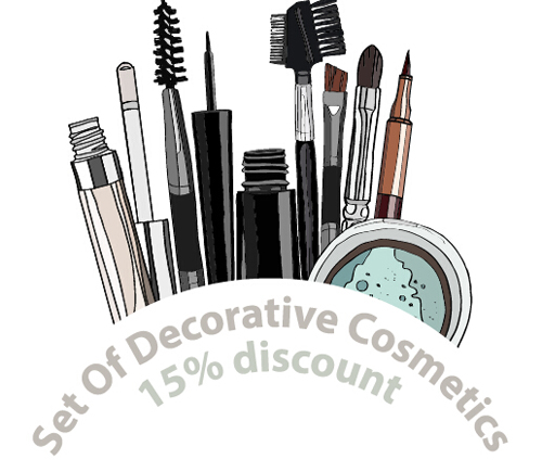 Decorative cosmetics discount poster vector 06
