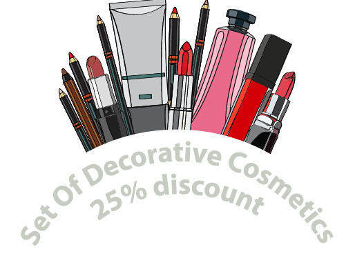 Decorative cosmetics discount poster vector 07