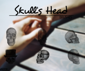 Different Skull Heads Photoshop Brushes