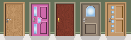 Different doors vector template