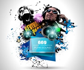 Disco party flyers template