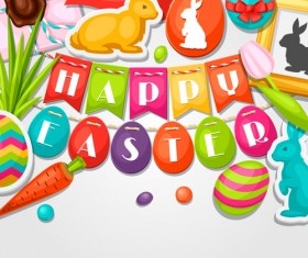 Easter background with sticker vector