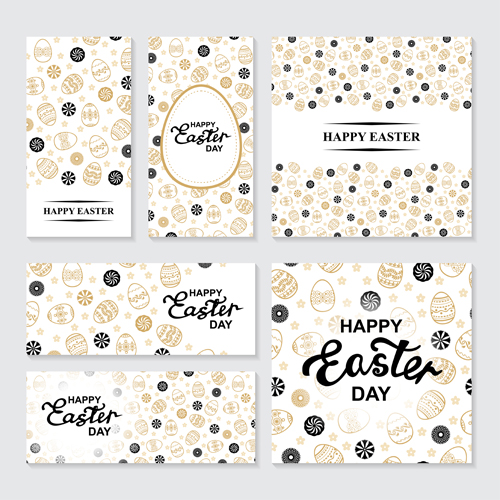 Easter flaers banners with cards vector 01