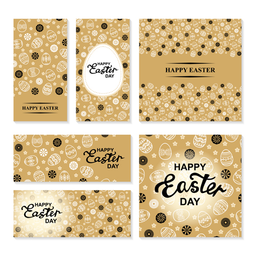 Easter flaers banners with cards vector 02
