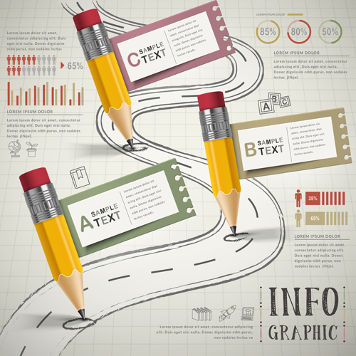 Education infographic template vector grapihcs 06