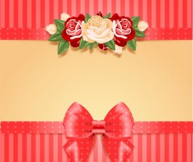 Elegant bow cards vector design 03