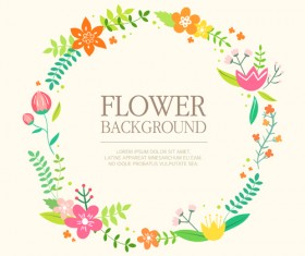 Elegant flower wreath vector background