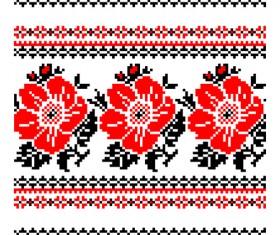 Ethnic embroider seamless pattern vector 01