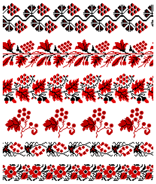 Ethnic embroider seamless pattern vector 02
