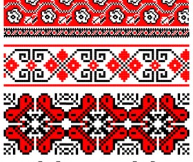 Ethnic embroider seamless pattern vector 03