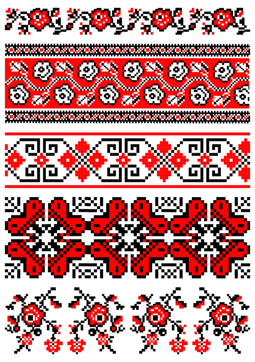 Ethnic embroider seamless pattern vector 03
