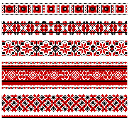 Ethnic embroider seamless pattern vector 04