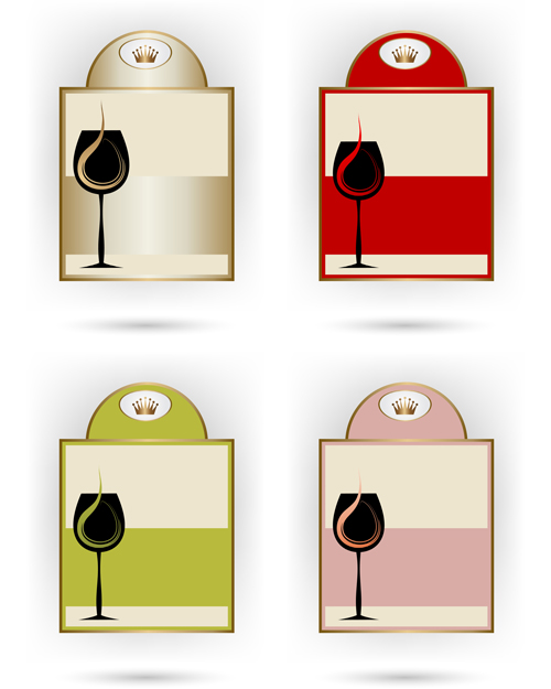 Exquisite wine labels vector set 02