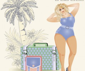 Fashion fat girl vector graphics 11