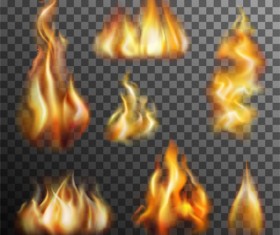 Flame illustration set vector 01
