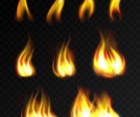 Flame illustration set vector 02