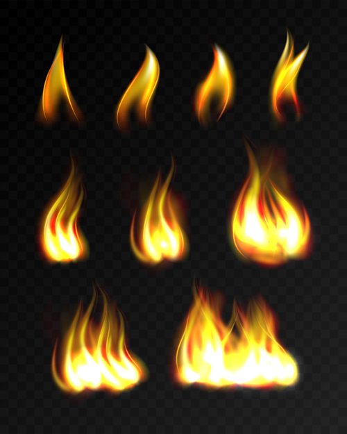 Flame illustration set vector 02