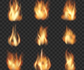 Flame illustration set vector 03