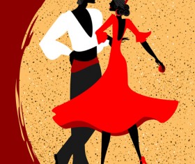 Flamenco dancer design vector 03