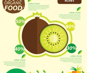 Flat fruits infographic vectors template 05