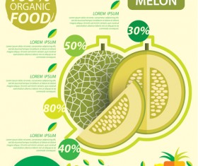 Flat fruits infographic vectors template 09