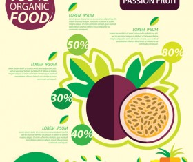 Flat fruits infographic vectors template 10