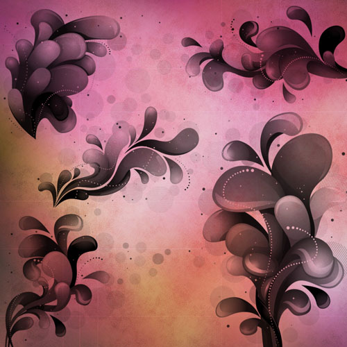 Floral deco abstract brushes set