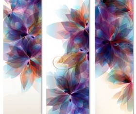 Floral vertical banner vctor material