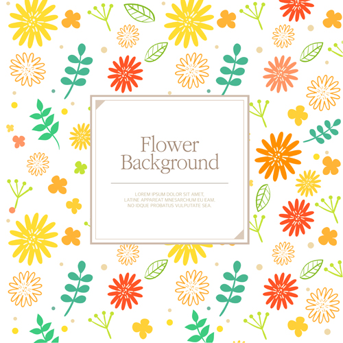 Flower seamless pattern background vector 02