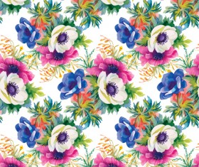 Flower seamless pattern set vector 01