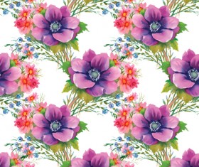 Flower seamless pattern set vector 02