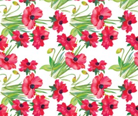Flower seamless pattern set vector 03