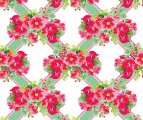 Flower seamless pattern set vector 06